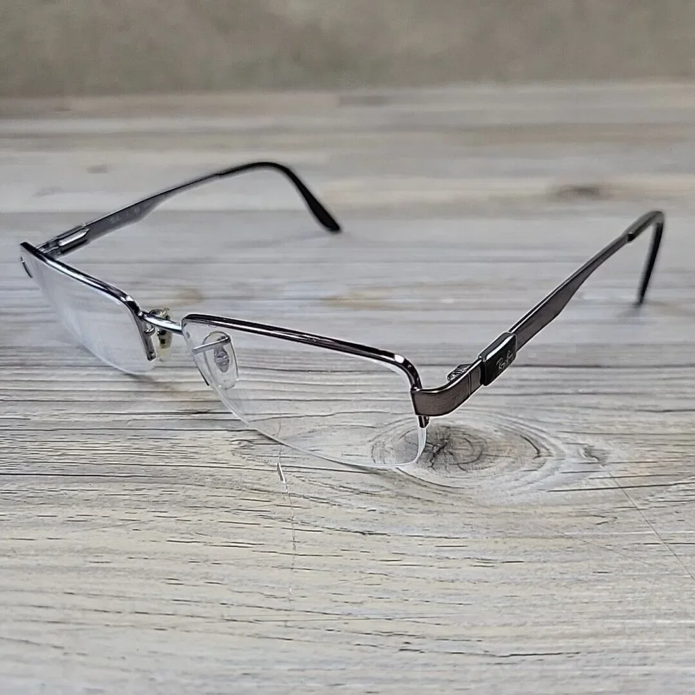 Ray-Ban RB6158 2553 Eyeglasses Frames Only Half Rim Silver 53-18-140  Metal‎